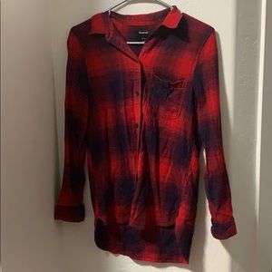 Long sleeve button up - red plaid